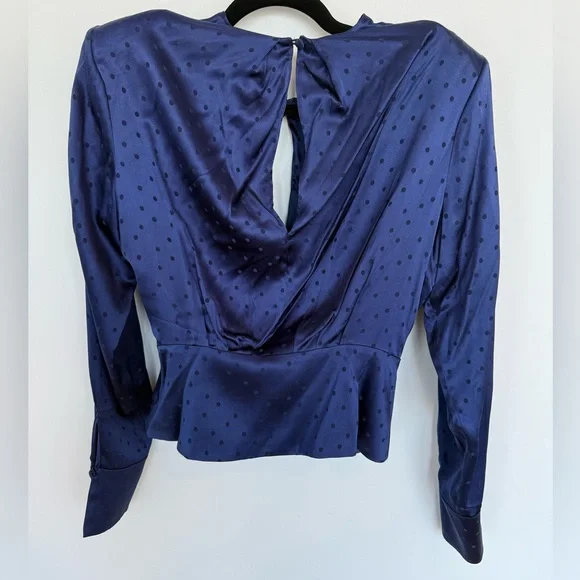 Ronny Kobo Abra Silk Top in Navy size M - Picture 7 of 7
